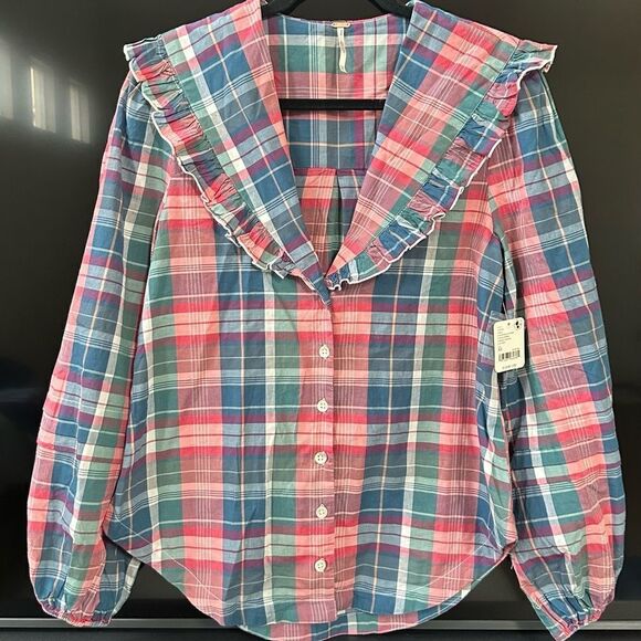 NWT Free People Molly Ruffle Top, Size XS - Picture 2 of 10